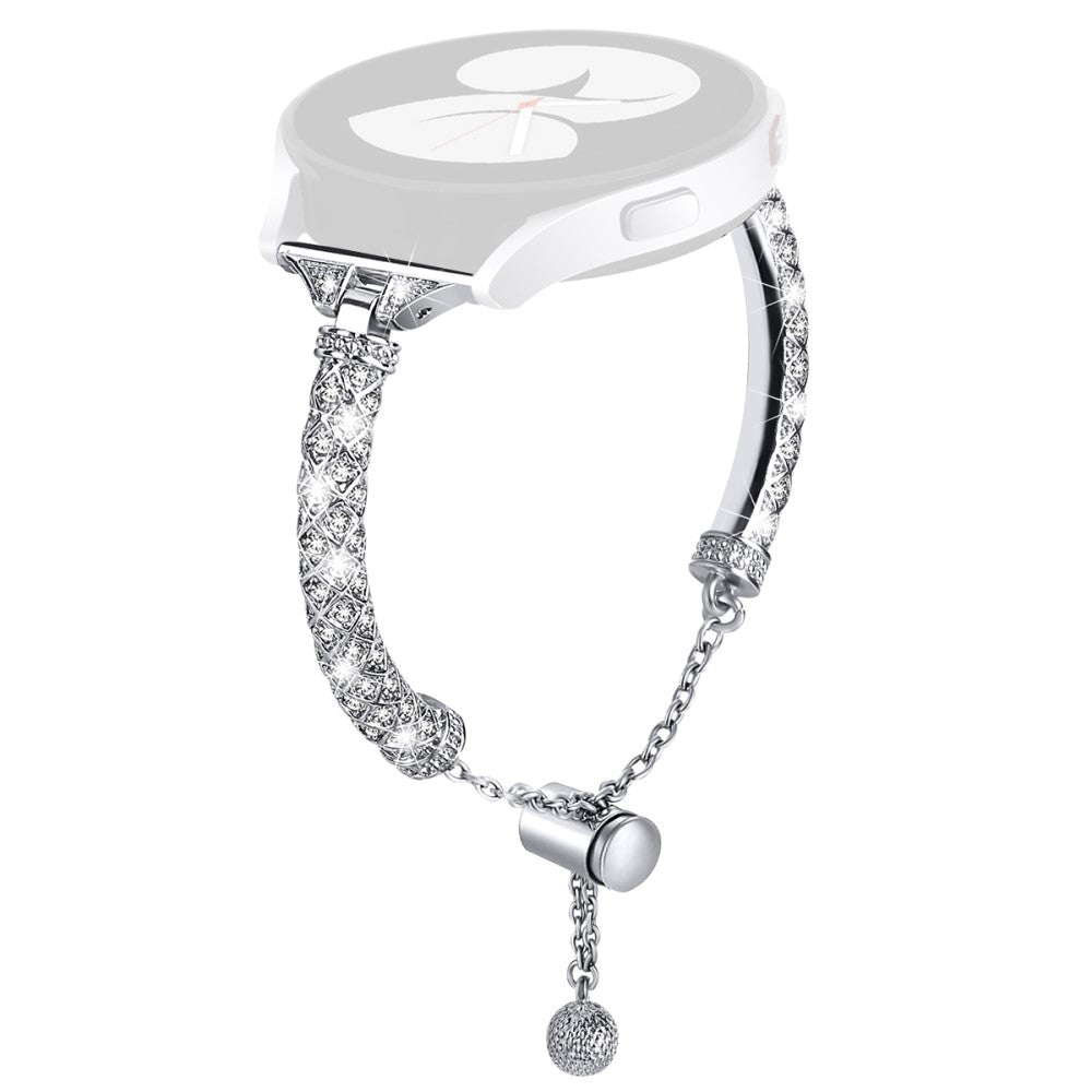 Godt Metal Og Rhinsten Universal Rem passer til Samsung Smartwatch - Sølv#serie_4