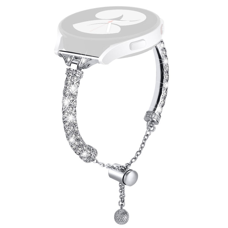 Godt Metal Og Rhinsten Universal Rem passer til Samsung Smartwatch - Sølv#serie_4