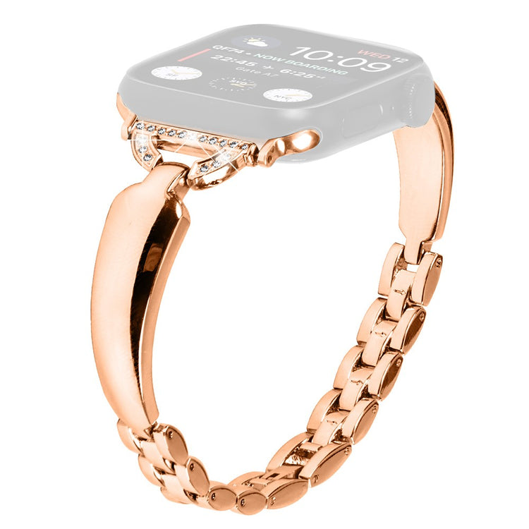 Elegant Metal Og Rhinsten Universal Rem passer til Apple Smartwatch - Pink#serie_3