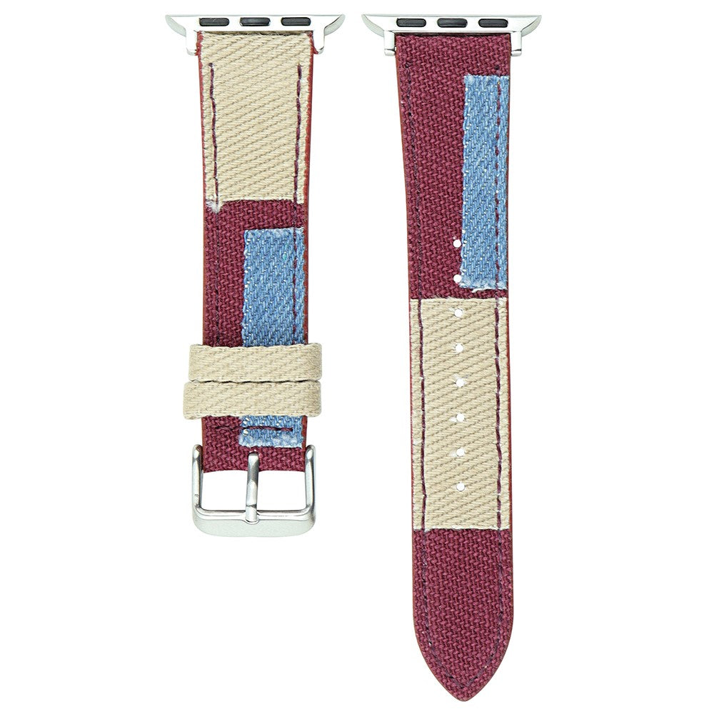 Glimrende Metal Og Nylon Universal Rem passer til Apple Smartwatch - Rød#serie_4