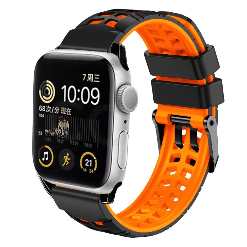 Vildt Pænt Metal Og Silikone Universal Rem passer til Apple Smartwatch - Orange#serie_4