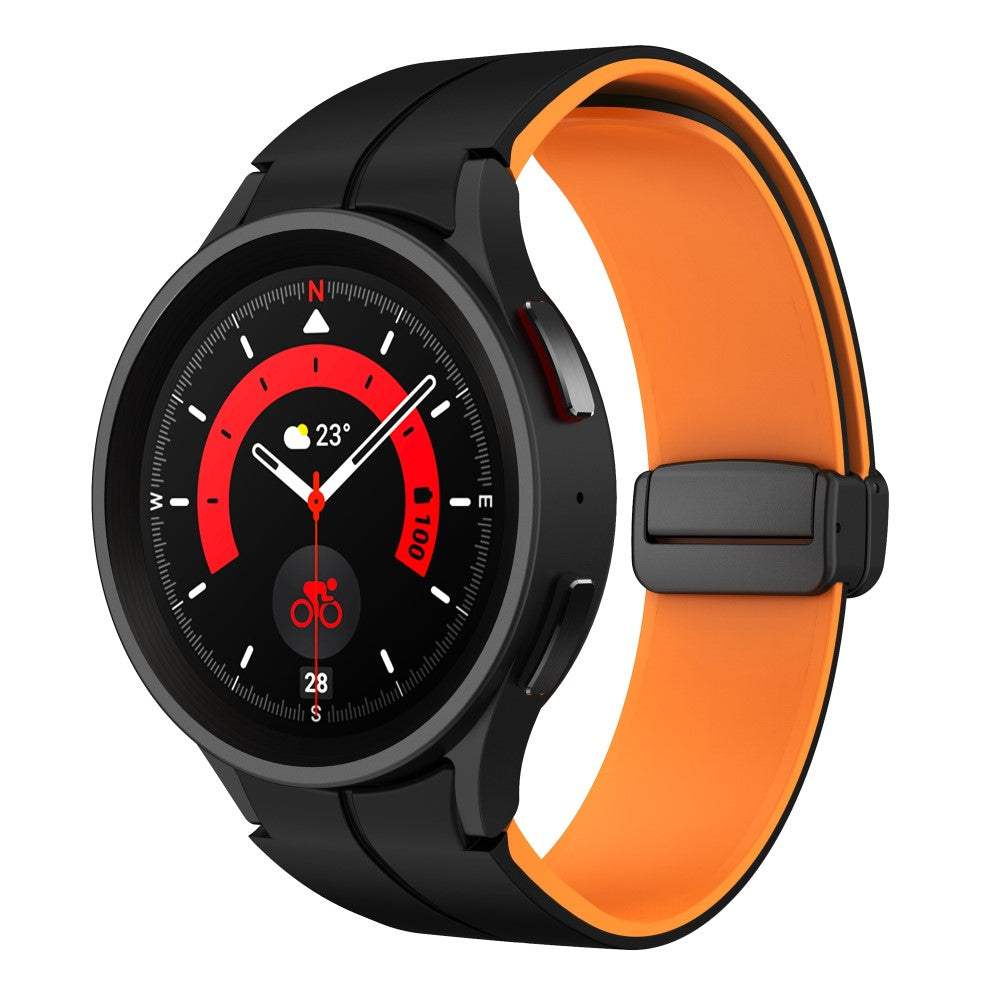 Skøn Metal Og Silikone Universal Rem passer til Samsung Smartwatch - Orange#serie_3