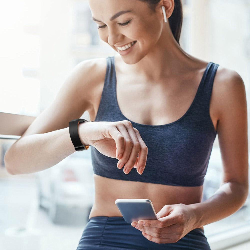 Skøn Metal Og Silikone Universal Rem passer til Samsung Smartwatch - Orange#serie_3