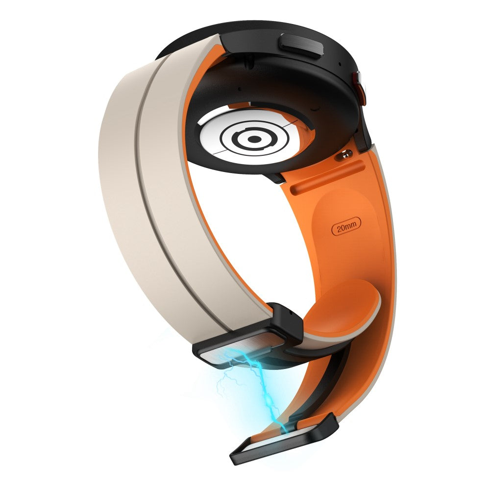 Skøn Metal Og Silikone Universal Rem passer til Samsung Smartwatch - Orange#serie_11