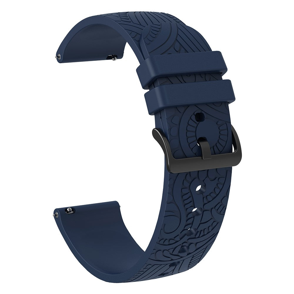 Garmin Vivomove / Samsung Gear Sport / Pebble 2 / Huawei Watch 2 Patten Silicone Strap 20mm Watchband - Navy Blue#serie_4