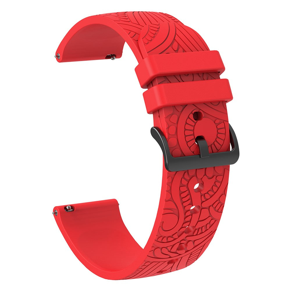 Garmin Vivomove / Samsung Gear Sport / Pebble 2 / Huawei Watch 2 Patten Silicone Strap 20mm Watchband - Red#serie_5
