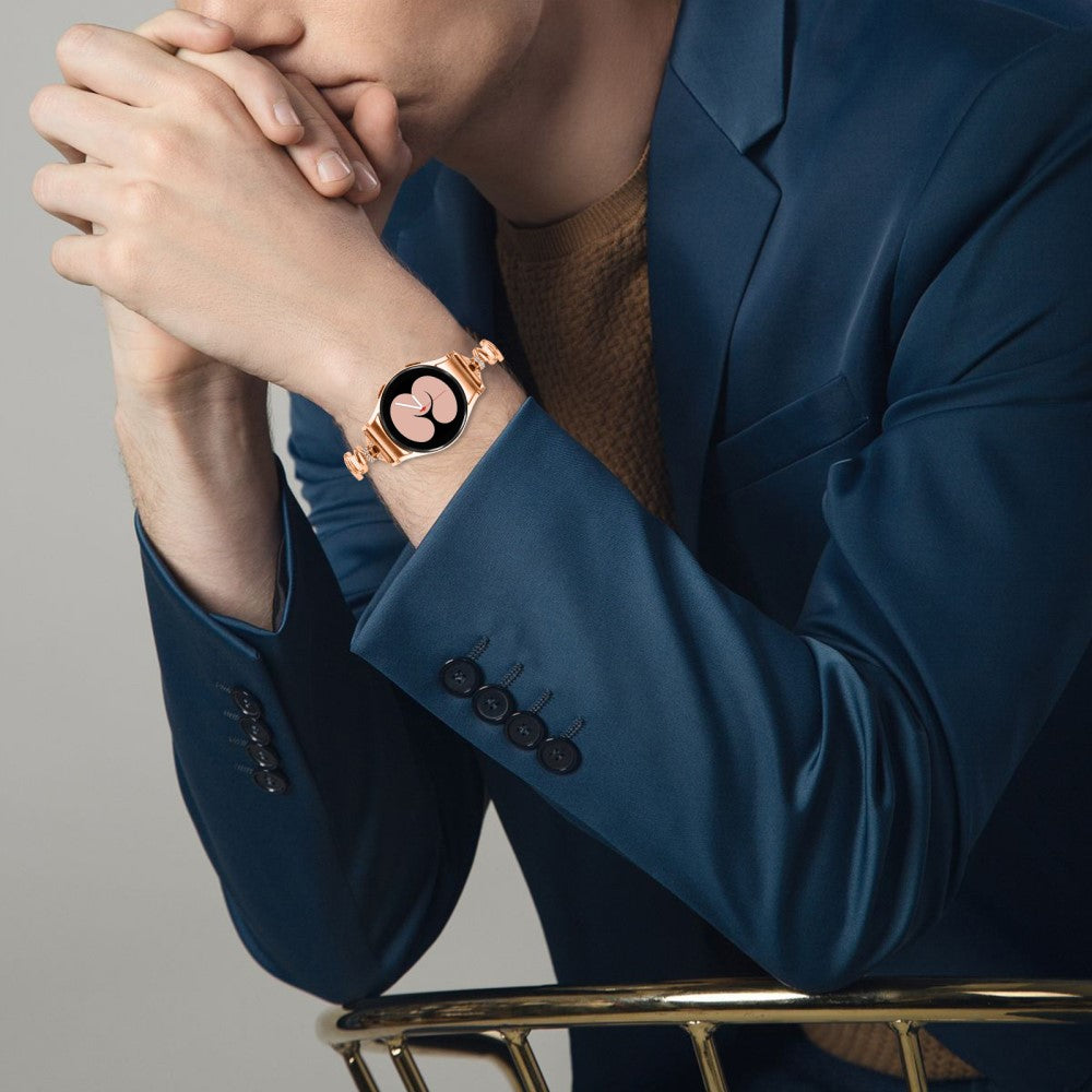 Samsung Galaxy Watch Universal 20mm Watch Band with Connector Alloy Bracelet Strap - Rose Gold#serie_3