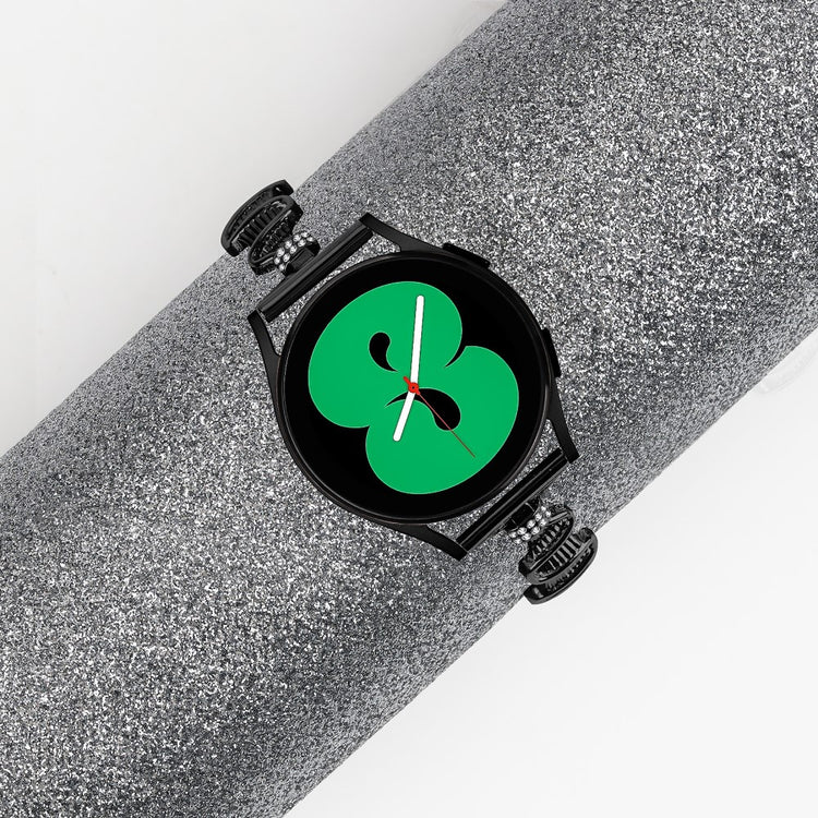 Fint Metal Og Rhinsten Universal Rem passer til Smartwatch - Sort#serie_1