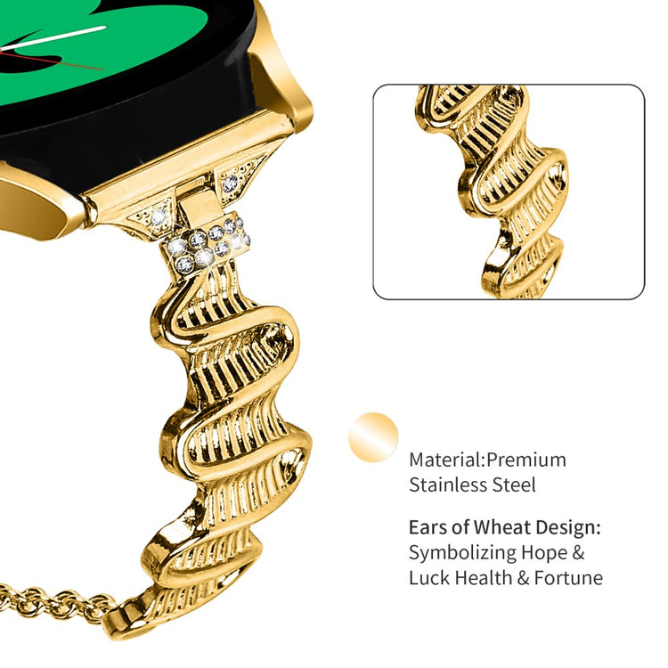 Fint Metal Og Rhinsten Universal Rem passer til Smartwatch - Guld#serie_2