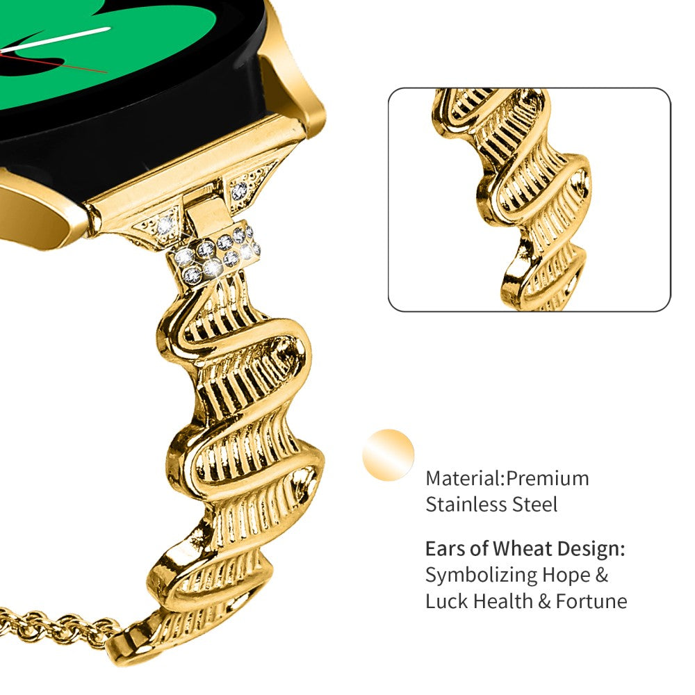 Fint Metal Og Rhinsten Universal Rem passer til Smartwatch - Guld#serie_2