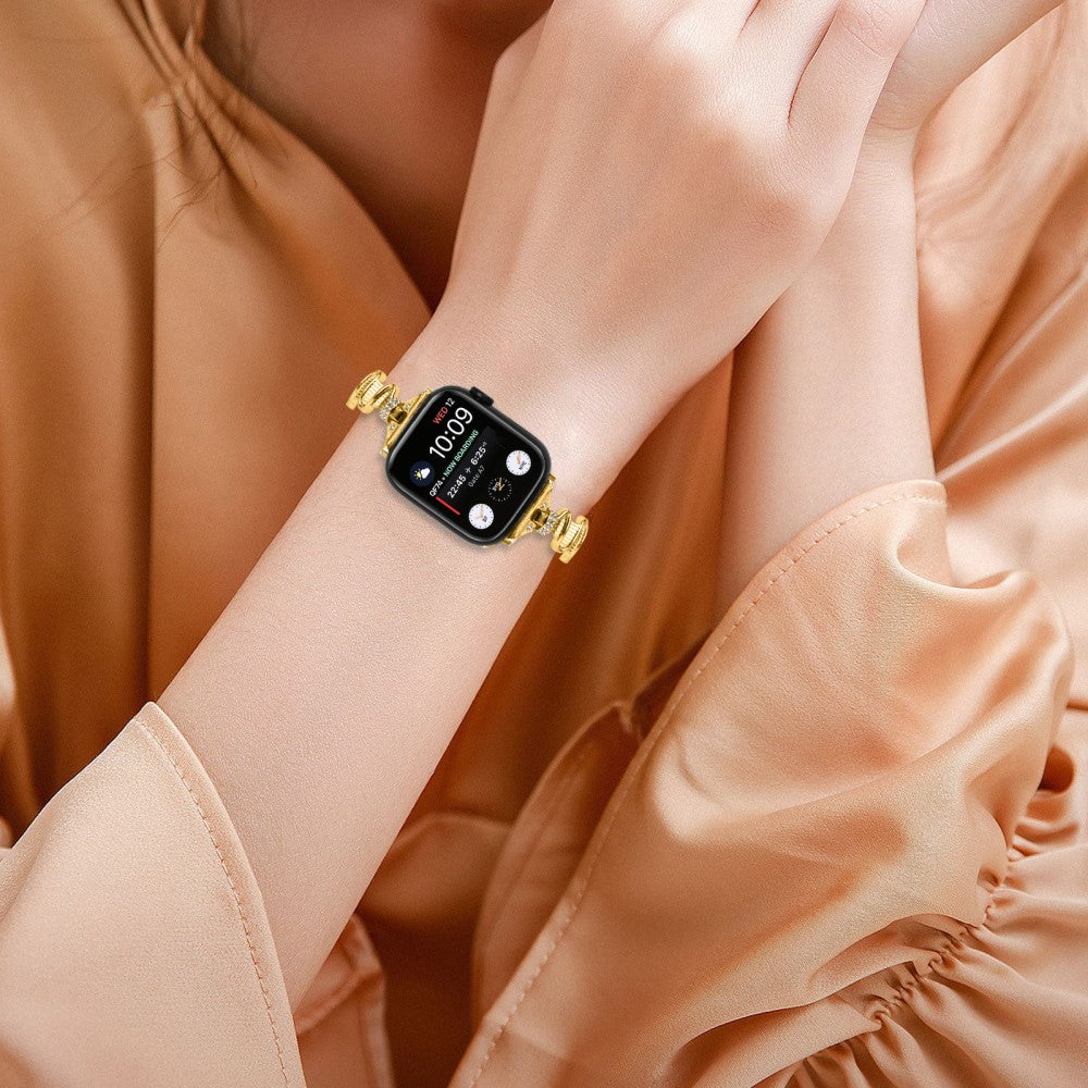 Tidsløst Metal Og Rhinsten Universal Rem passer til Apple Smartwatch - Guld#serie_2