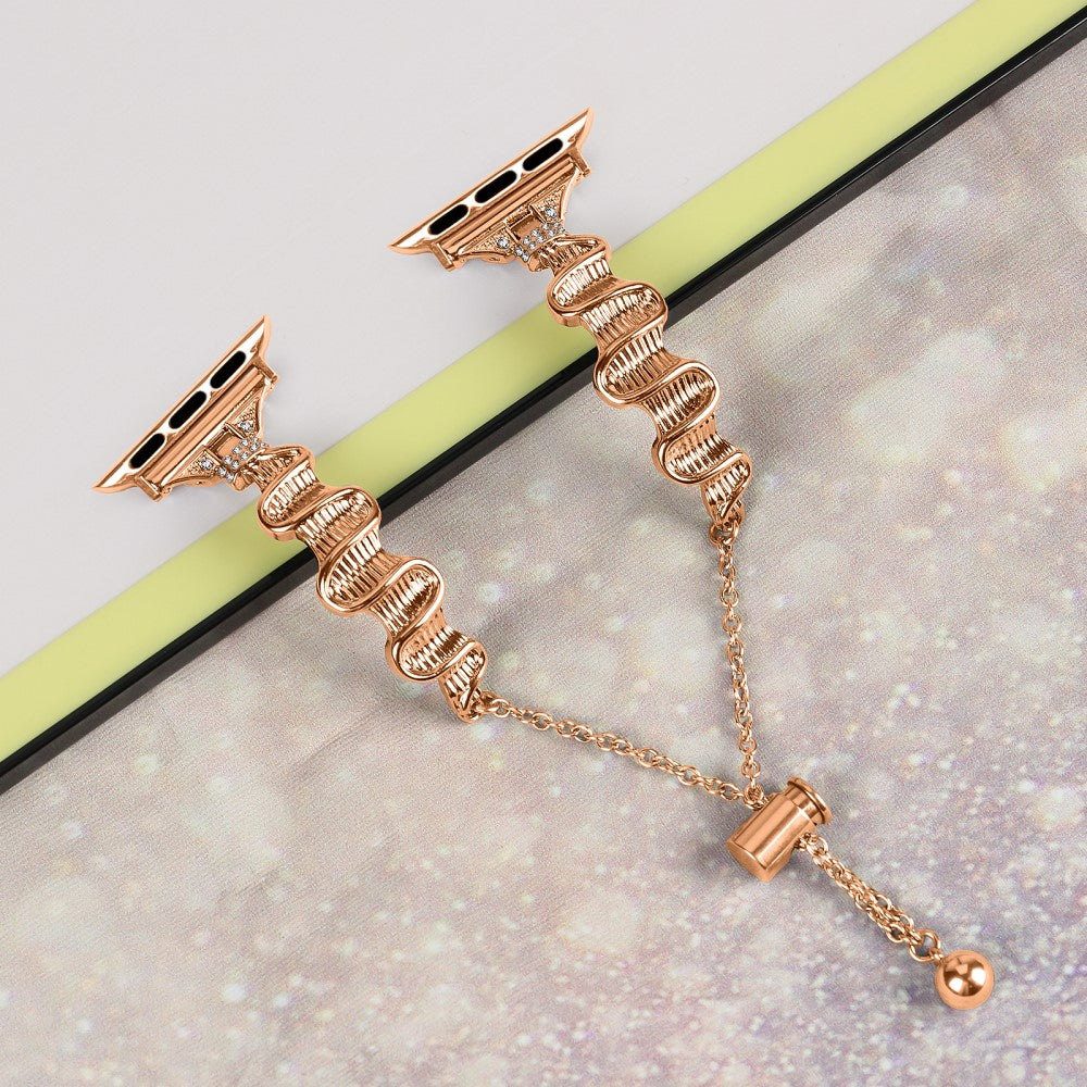 Tidsløst Metal Og Rhinsten Universal Rem passer til Apple Smartwatch - Pink#serie_3