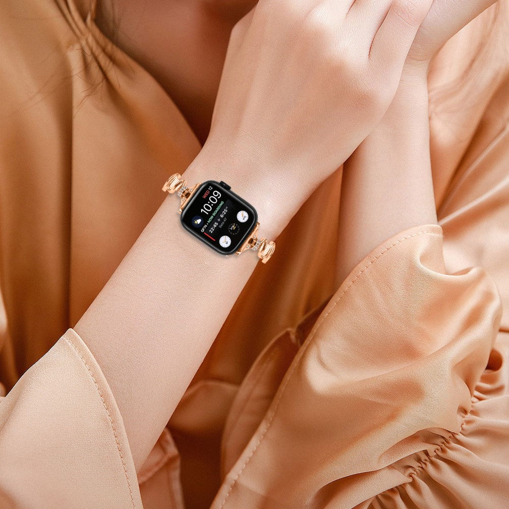 Tidsløst Metal Og Rhinsten Universal Rem passer til Apple Smartwatch - Pink#serie_3
