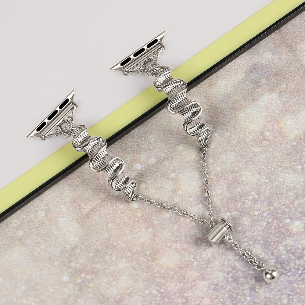 Tidsløst Metal Og Rhinsten Universal Rem passer til Apple Smartwatch - Sølv#serie_4