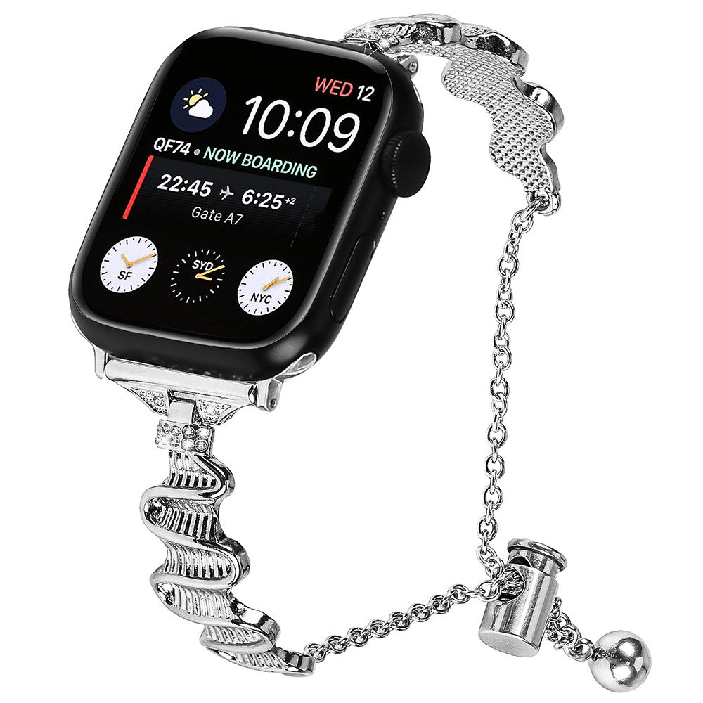 Tidsløst Metal Og Rhinsten Universal Rem passer til Apple Smartwatch - Sølv#serie_5