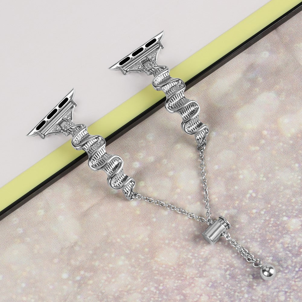 Tidsløst Metal Og Rhinsten Universal Rem passer til Apple Smartwatch - Sølv#serie_5