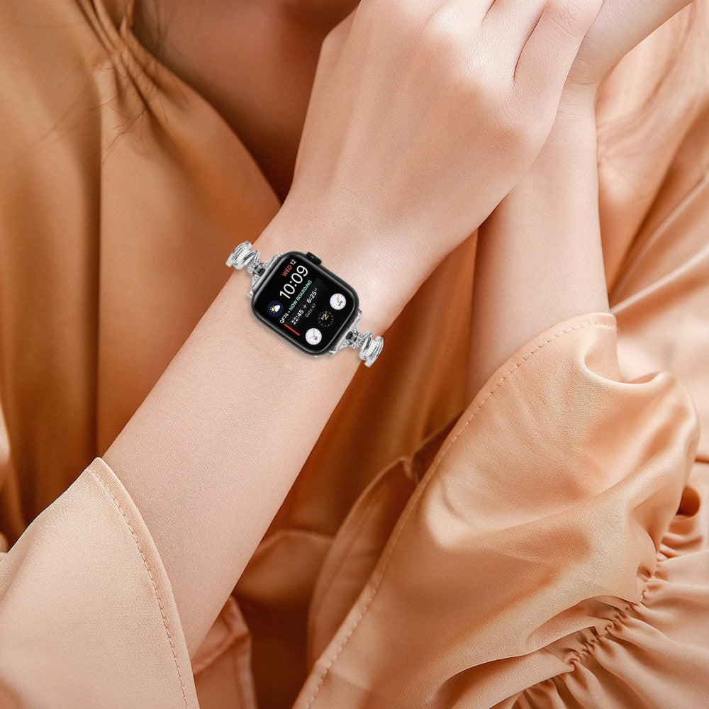 Tidsløst Metal Og Rhinsten Universal Rem passer til Apple Smartwatch - Sølv#serie_5