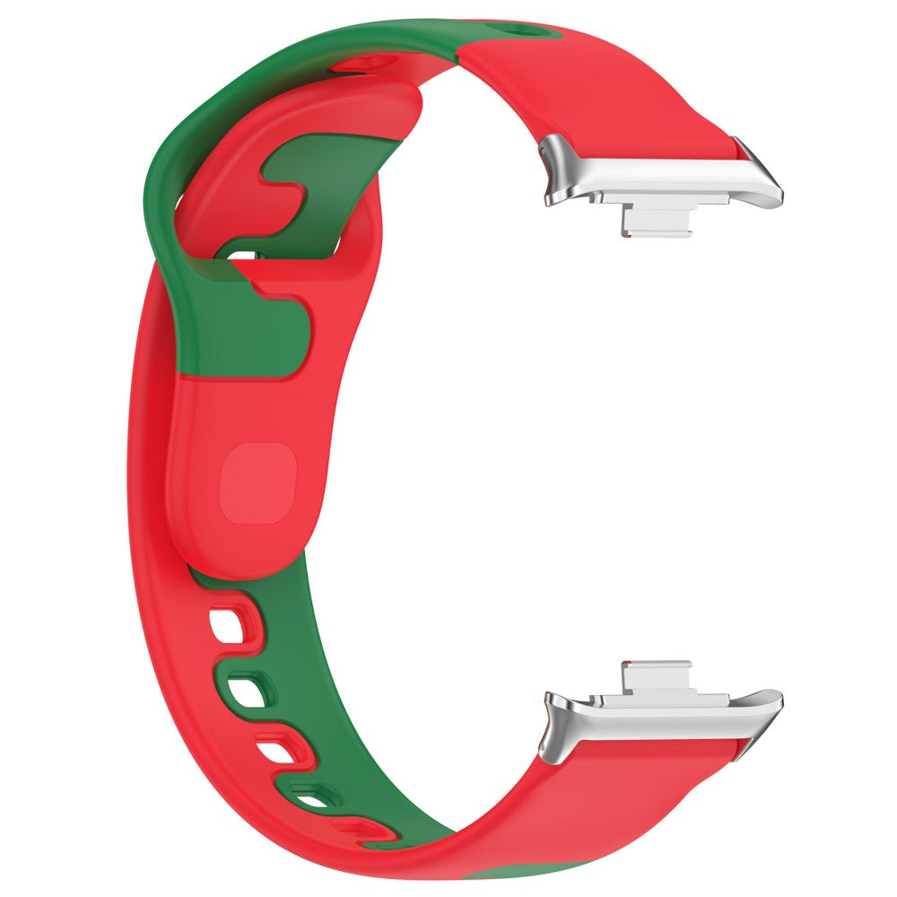 Xiaomi Smart Band 8 Pro / Redmi Watch 4 Silicone Watch Strap Double Color Replacement Watch Band - Red+Green#serie_7