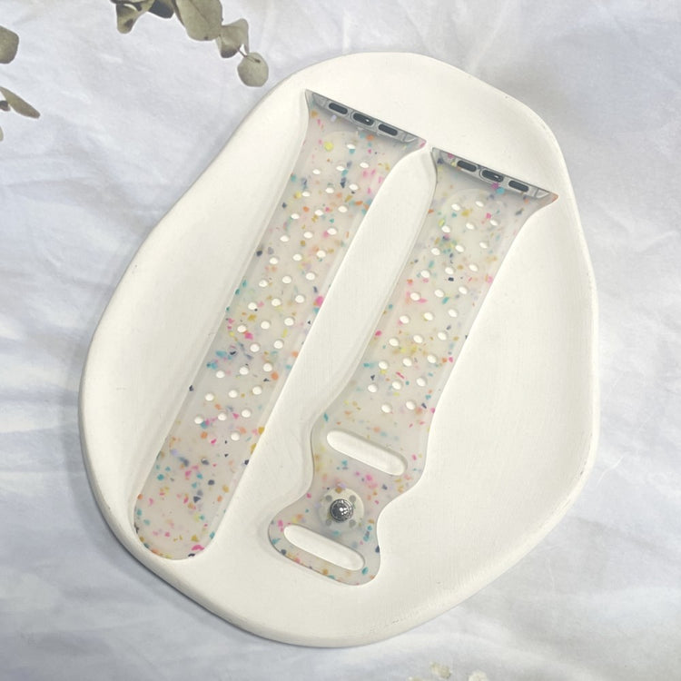 Mega Slidstærk Silikone Universal Rem passer til Apple Smartwatch - Gennemsigtig#serie_5