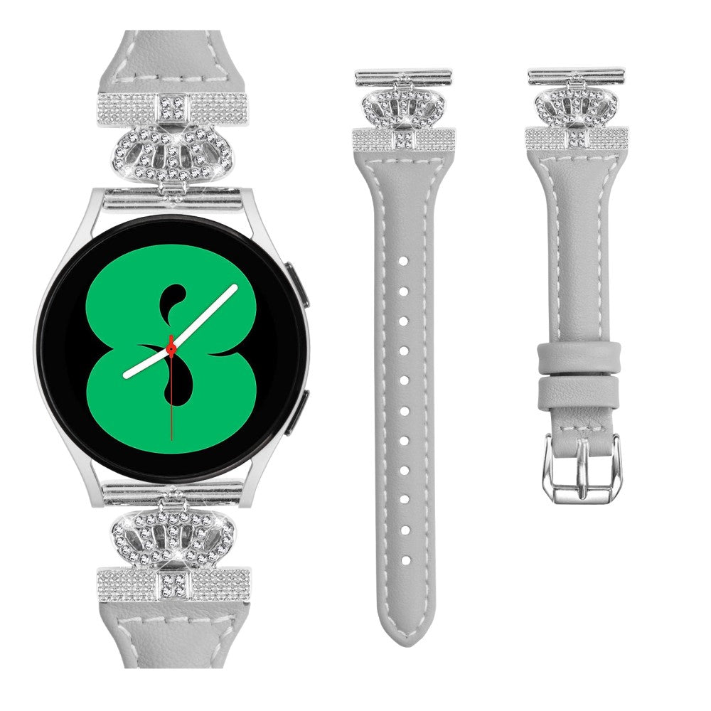 Udsøgt Kunstlæder Og Rhinsten Universal Rem passer til Smartwatch - Sølv#serie_2