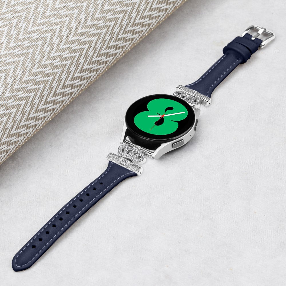 Udsøgt Kunstlæder Og Rhinsten Universal Rem passer til Smartwatch - Blå#serie_3