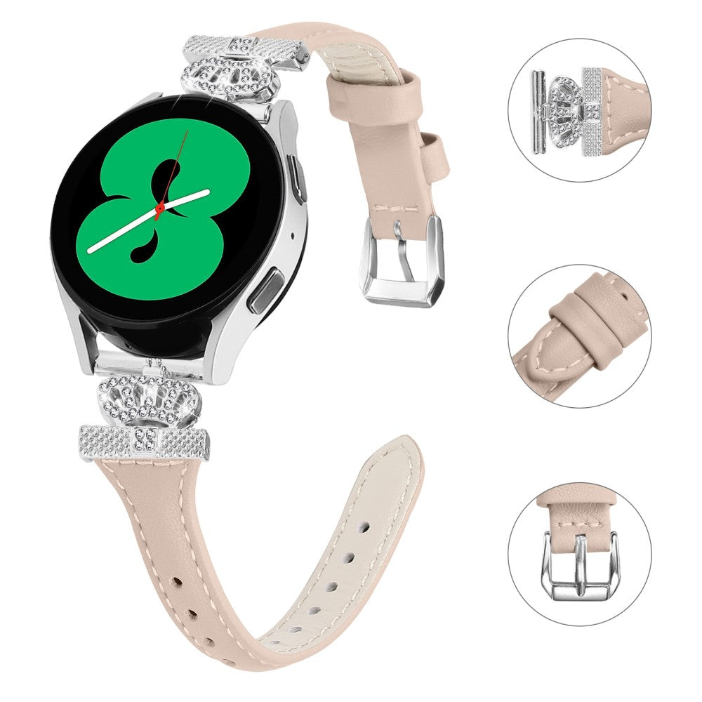 Udsøgt Kunstlæder Og Rhinsten Universal Rem passer til Smartwatch - Hvid#serie_5