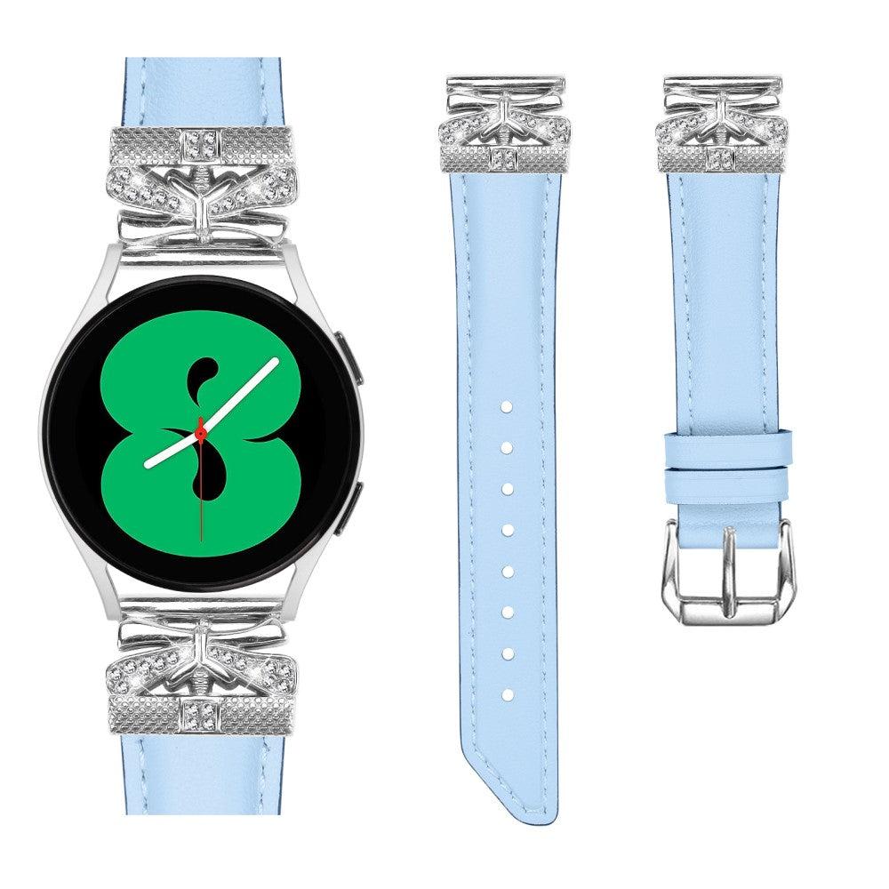 Vildt Fed Kunstlæder Og Rhinsten Universal Rem passer til Smartwatch - Blå#serie_4