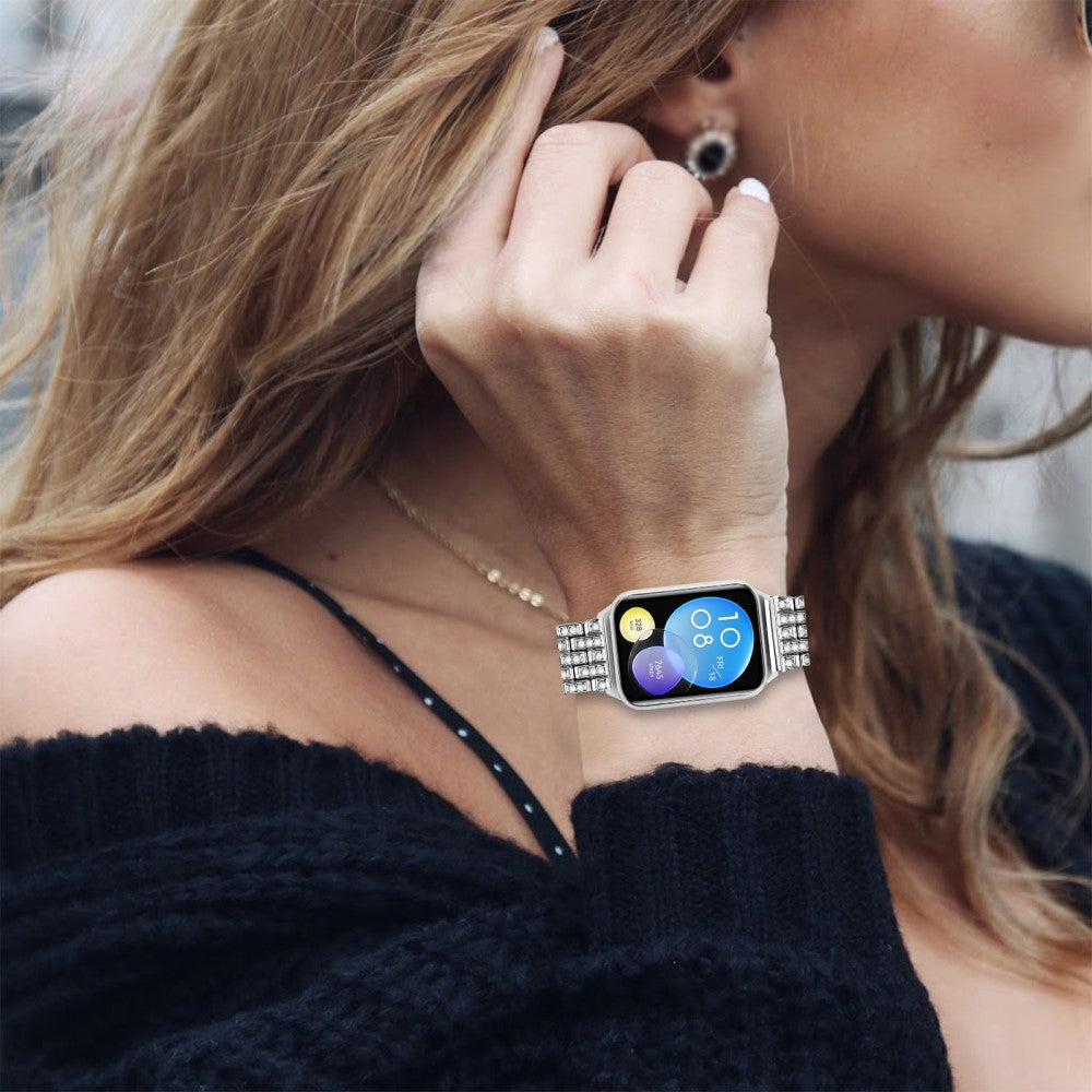 Xiaomi Smart Band 8 Pro Watch Band Rhinestone Decor 5-Bead Metal Watch Strap - Silver#serie_5