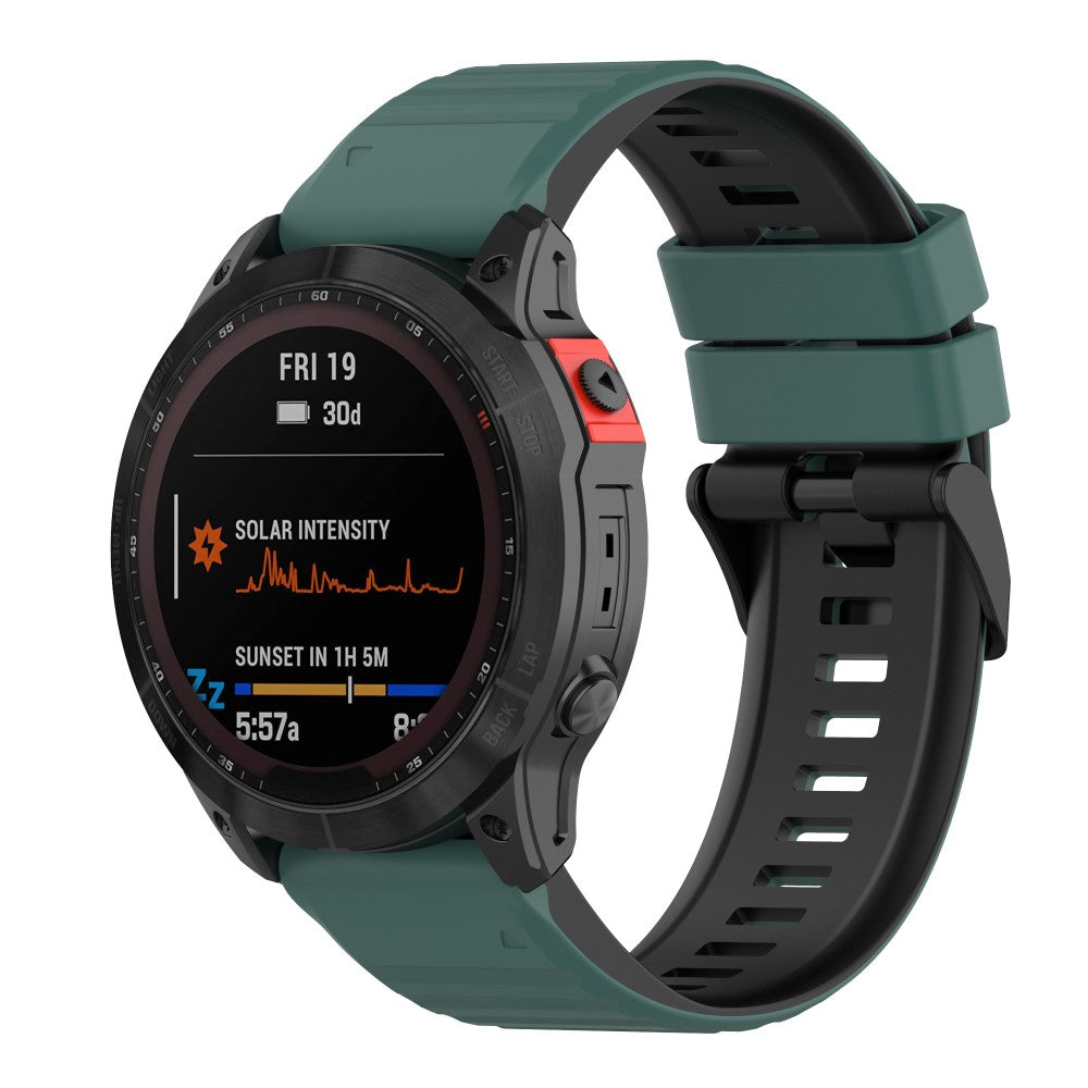 Solid Silikone Universal Rem passer til Garmin Smartwatch - Grøn#serie_3