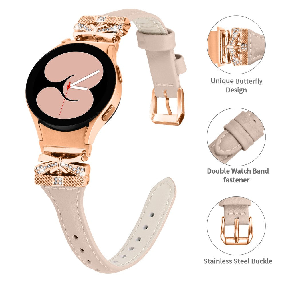 Yndigt Kunstlæder Universal Rem passer til Samsung Smartwatch - Hvid#serie_3