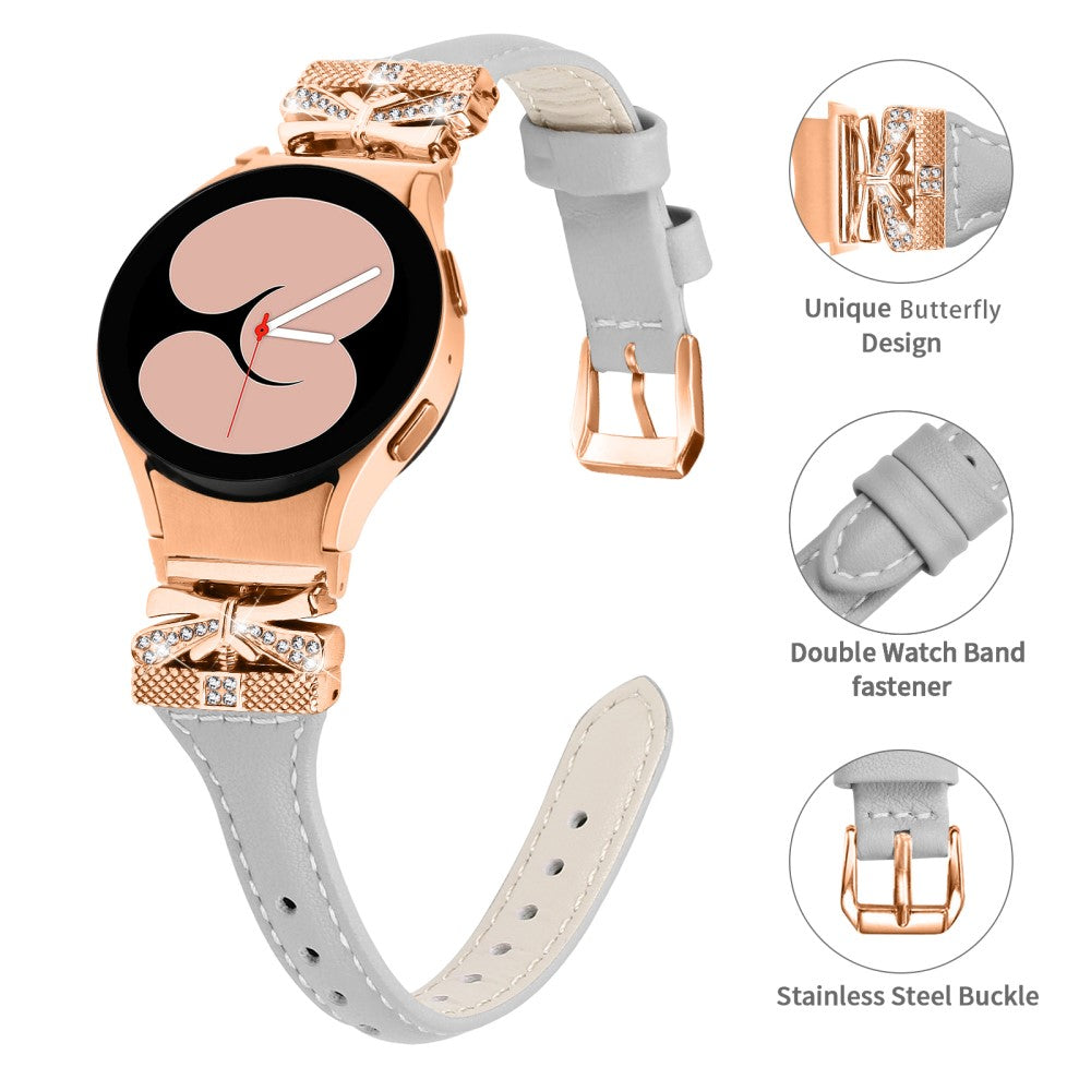 Yndigt Kunstlæder Universal Rem passer til Samsung Smartwatch - Sølv#serie_5