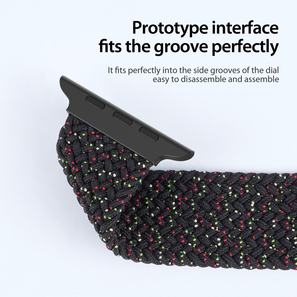 Super Pænt Nylon Universal Rem passer til Apple Smartwatch - Sort#serie_1
