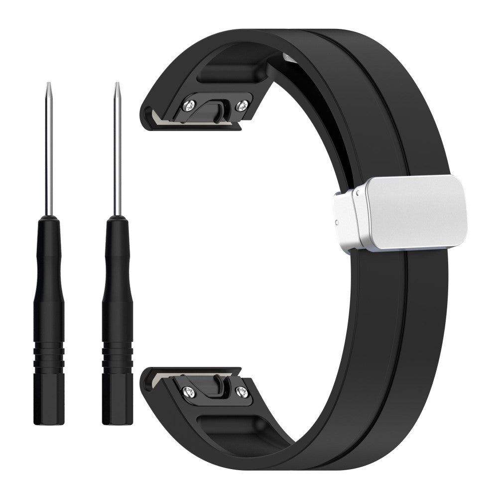 Rigtigt Kรธnt Silikone Universal Rem passer til Smartwatch - Sort#serie_1