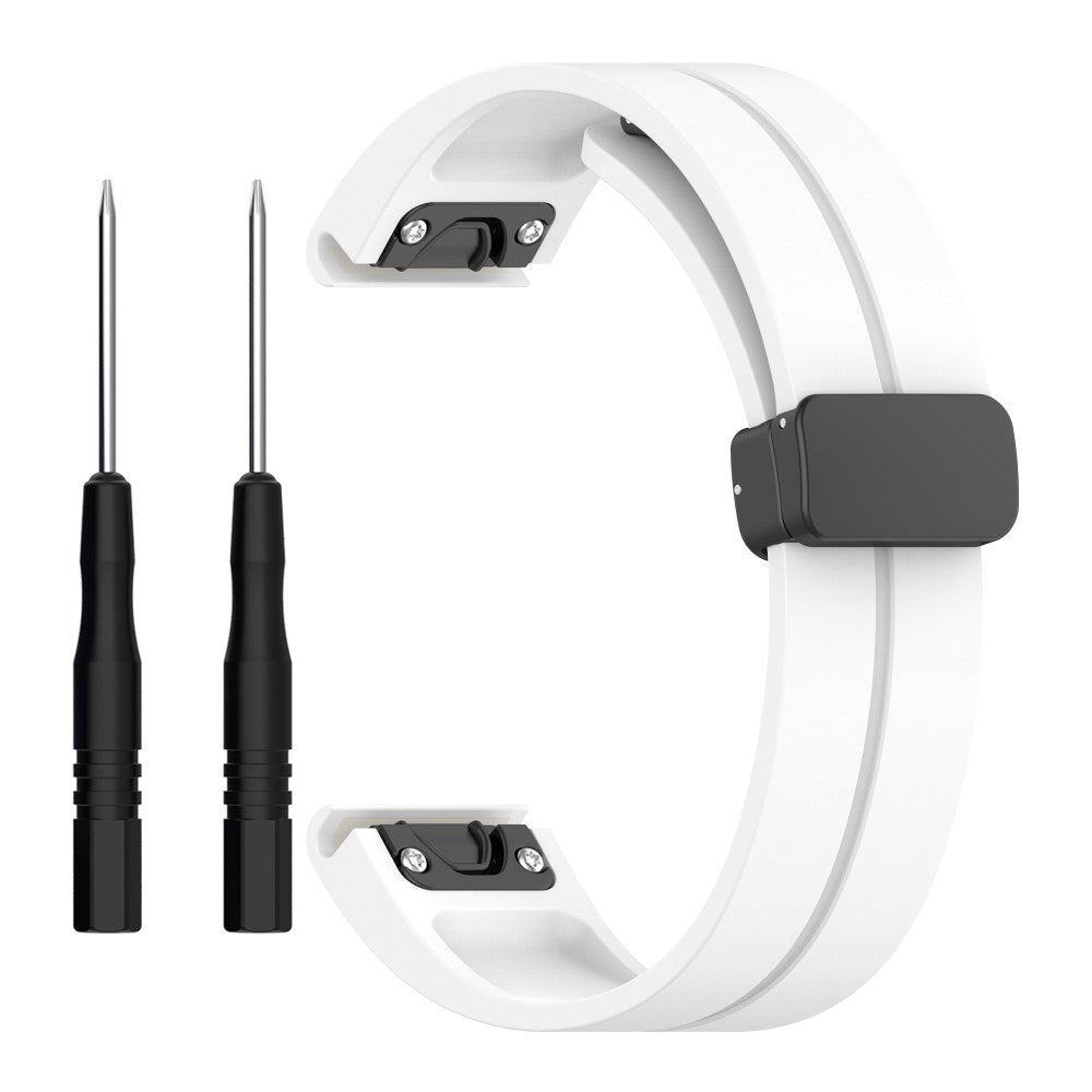 Vildt Elegant Silikone Universal Rem passer til Garmin Smartwatch - Hvid#serie_3