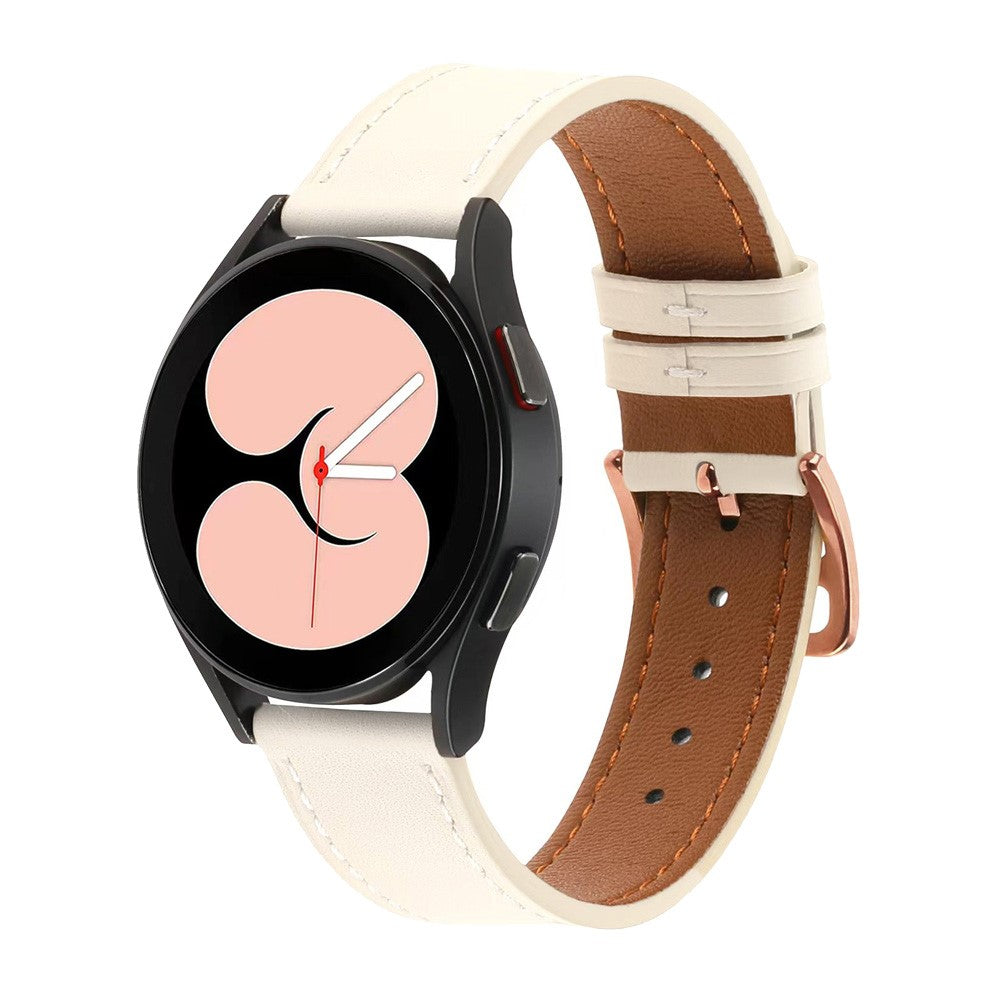 Rigtigt Pænt Kunstlæder Universal Rem passer til Smartwatch - Hvid#serie_2