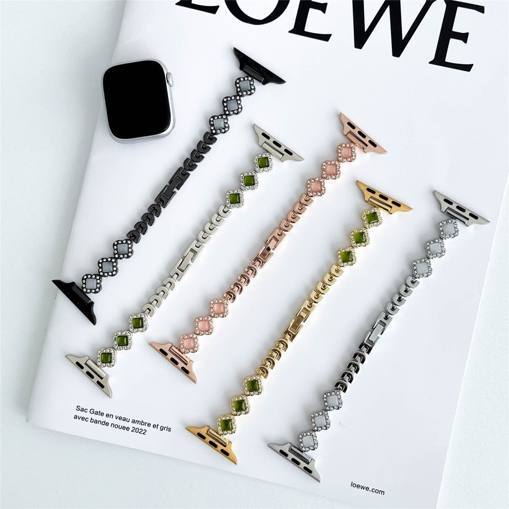 Vildt Fantastisk Rhinsten Universal Rem passer til Apple Smartwatch - Sølv#serie_5