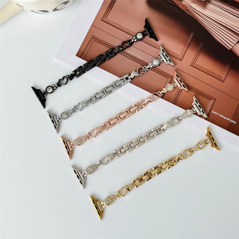 Apple Watch 49mm / 45mm / 44mm / 42mm Rhinestone Decor Watch Band - Gold#serie_2