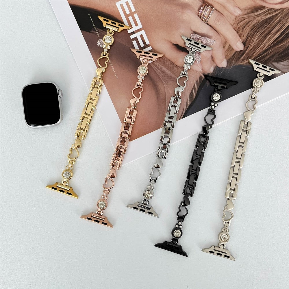 Vildt Fantastisk Rhinsten Universal Rem passer til Apple Smartwatch - Sølv#serie_4