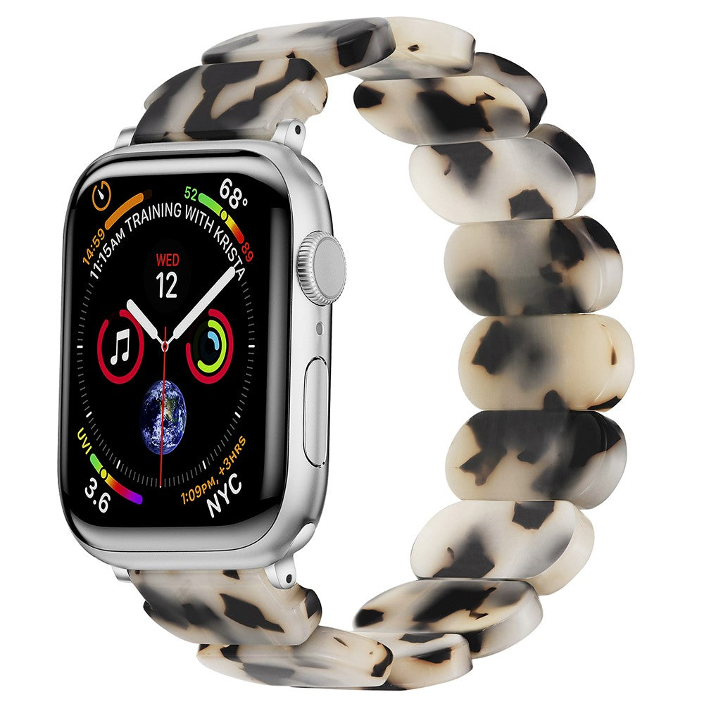 Watch Strap Apple Watch Series 41mm / 40mm / 38mm Elastic Band Bracelet - Coffee+White#serie_14