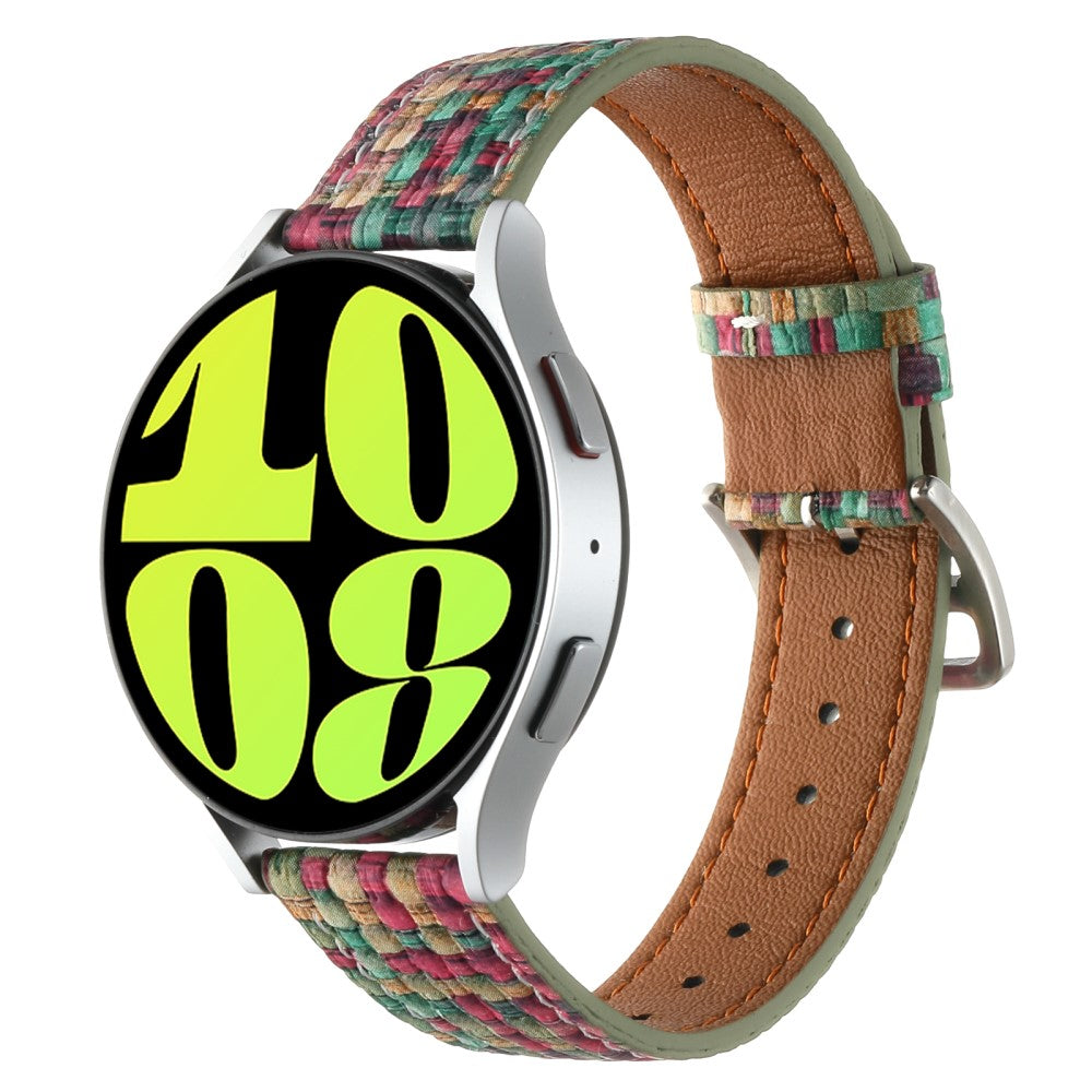 Garmin Active 5 / Samsung Galaxy Watch6 Classic 47mm 43mm Watch Band 20mm Braided Vegan Leather Wrist Strap - Red#serie_8