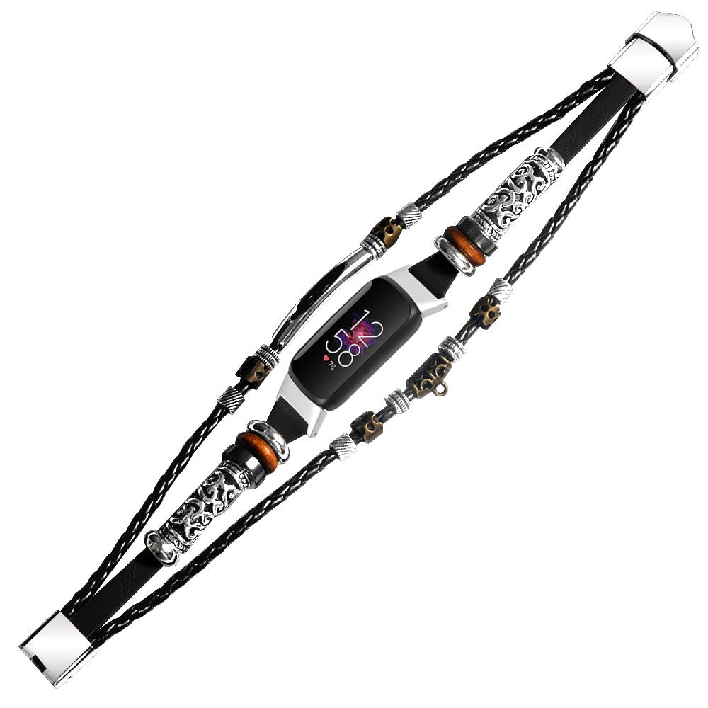 Mega Flot Kunstlæder Rem passer til Fitbit Luxe - Sort#serie_1