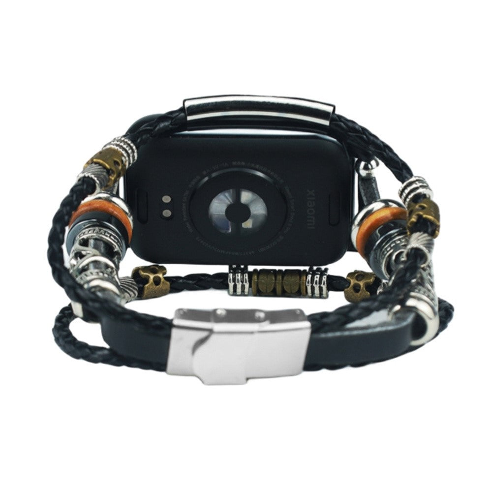 Xiaomi Smart Band 8 Pro Watch Band Retro Style Beads Watch Strap Bracelet - Black#serie_1