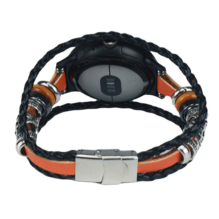 Google Pixel Watch / Pixel Watch 2 DIY Braided Leather Watch Strap Beads - Brown#serie_2