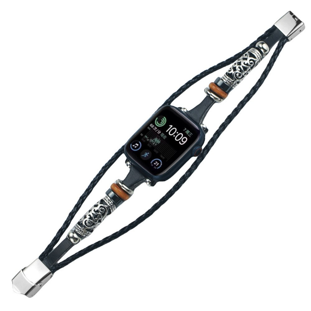 Super Godt Kunstlæder Universal Rem passer til Apple Smartwatch - Sort#serie_1