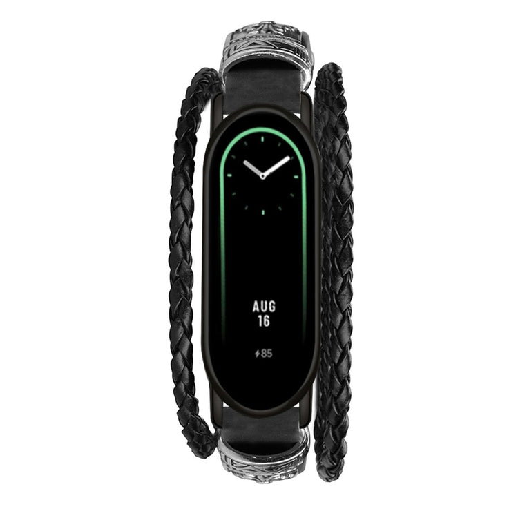 Xiaomi Smart Band 8 / Band 8 NFC Watch Bands Retro DIY-styled Bracelet with Connector - Black#serie_1