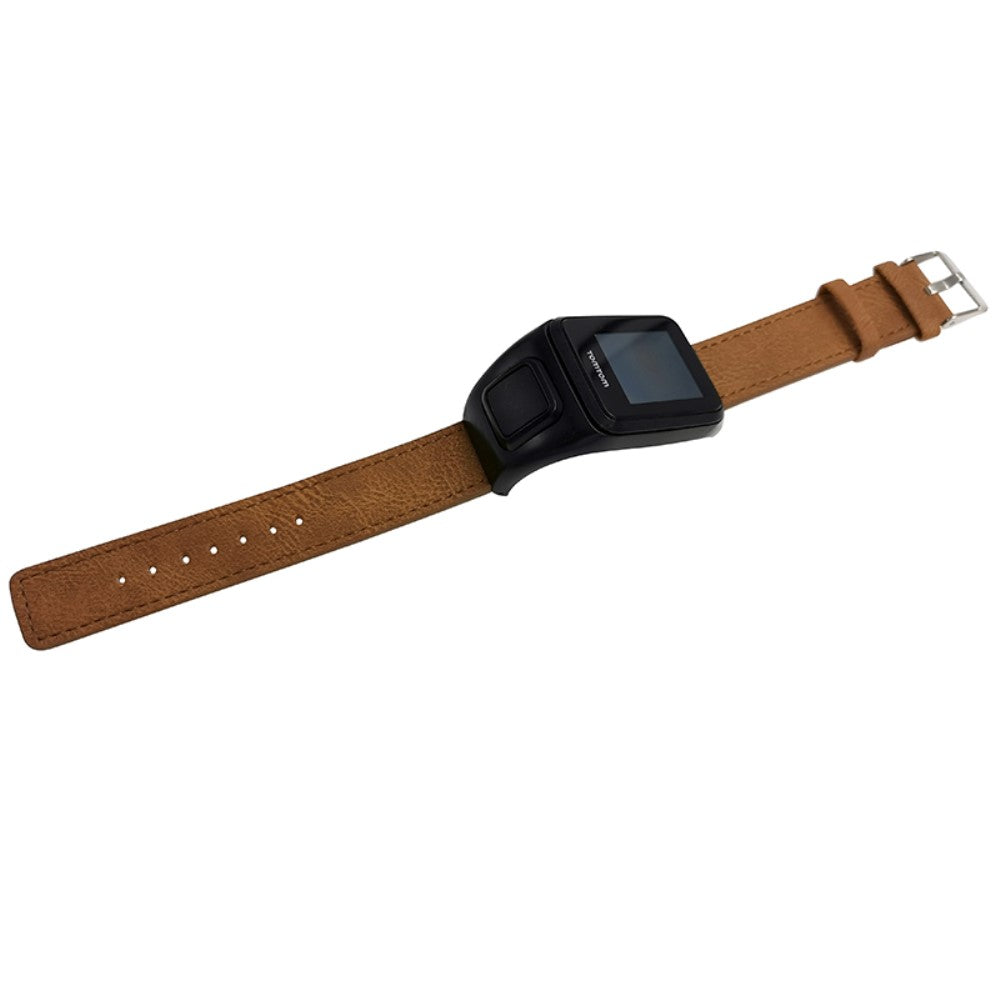 TomTom Runner 3 / Adventurer Watch Band Genuine Cow Leather Strap with Case - Brown#serie_1