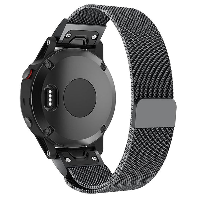 Meget Pænt Metal Universal Rem passer til Garmin Smartwatch - Sort#serie_1