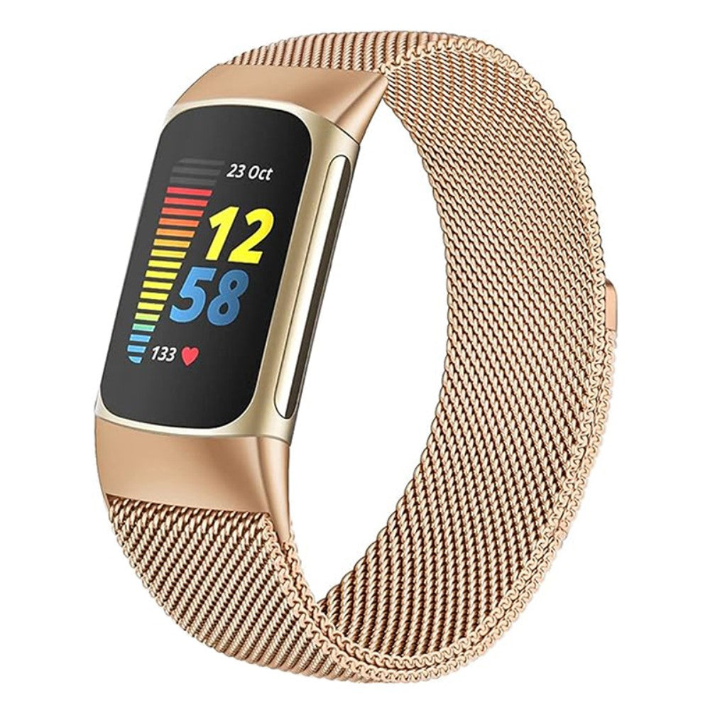 Godt Metal Universal Rem passer til Fitbit Charge 5 / Fitbit Charge 6 - Guld#serie_3