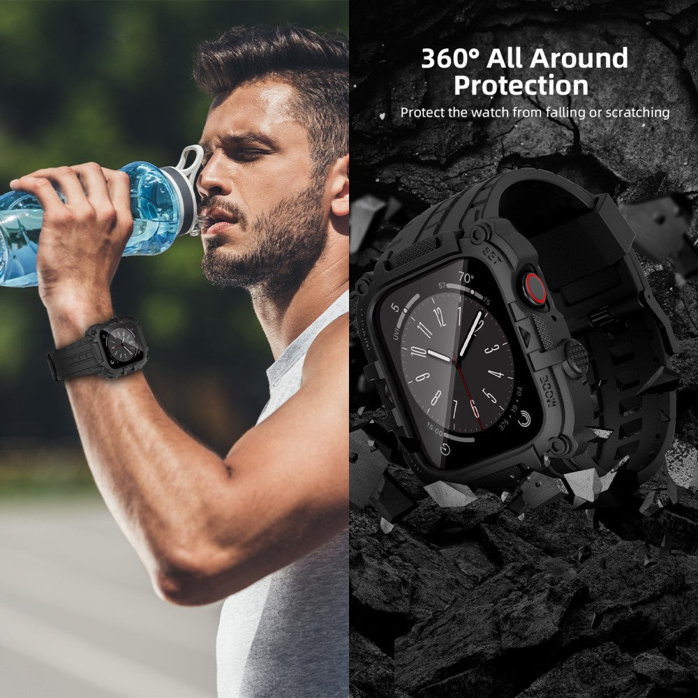 Mega Kønt Silikone Universal Rem passer til Apple Smartwatch - Sort#serie_2