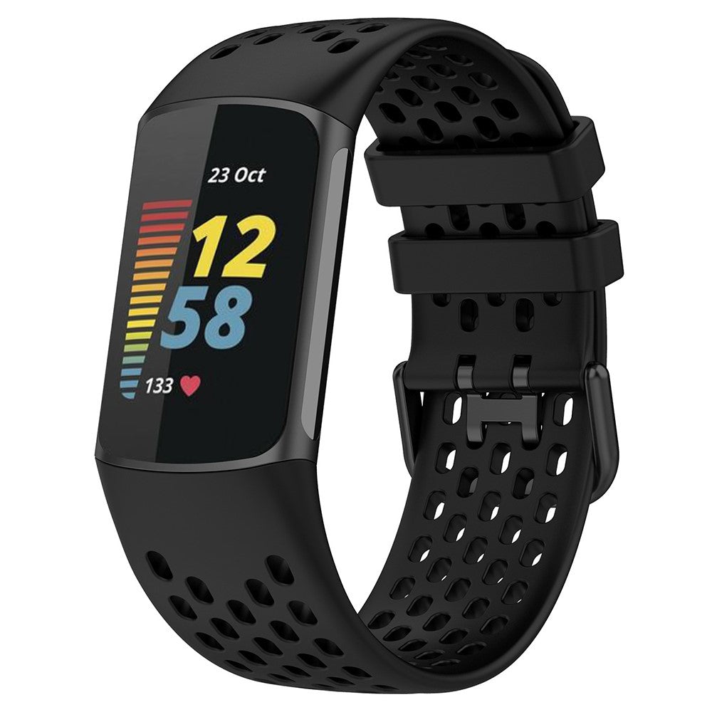 Silikone Universal Rem passer til Fitbit Charge 5 / Fitbit Charge 6 - Sort#serie_1